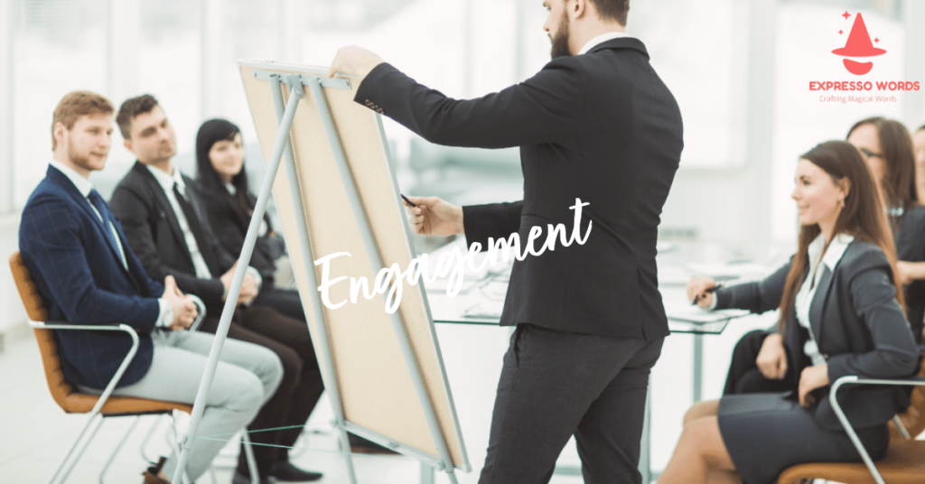 Engagement to write on a whiteboard